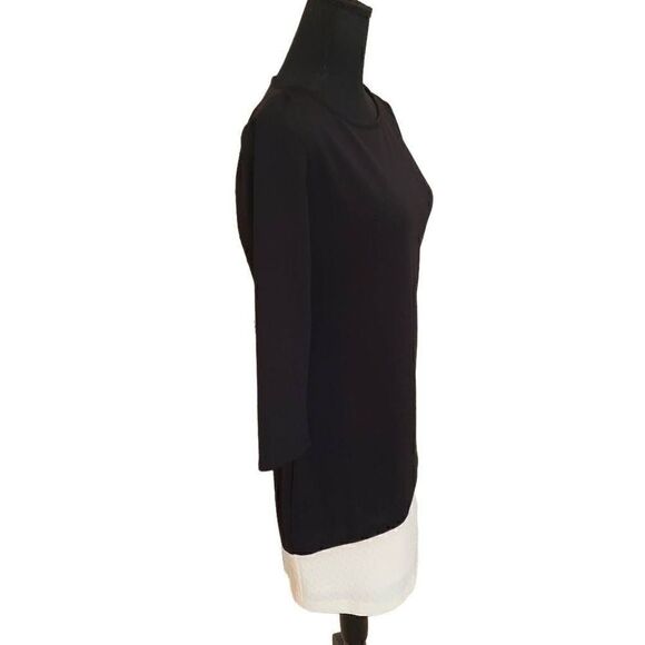 MSK Womens Colorblock Lined Stretch Pullover Dress Shift Black White Size Small - Picture 5 of 11